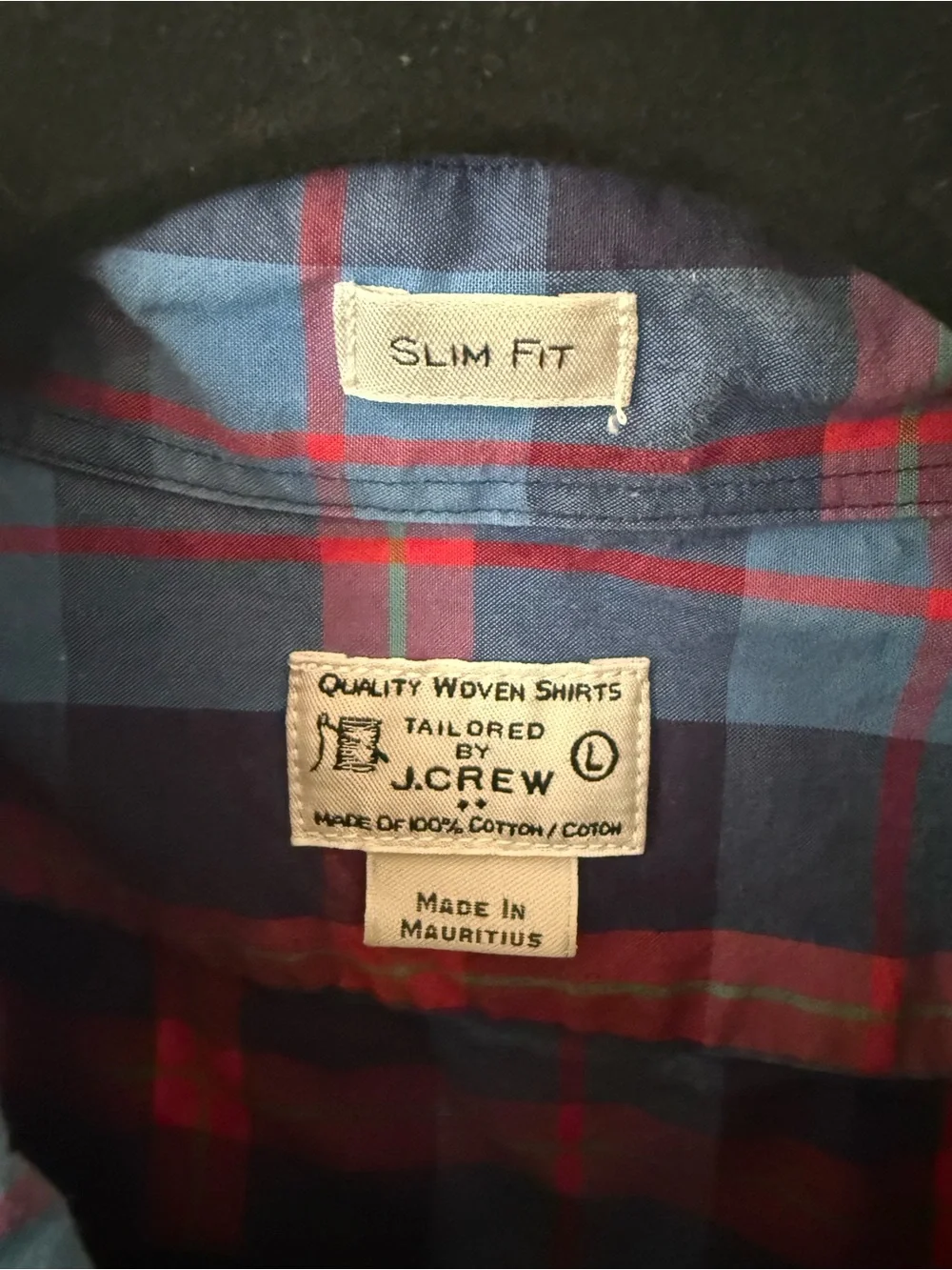 J. Crew Men’s Blue & Red Plaid Button-Down Shirt